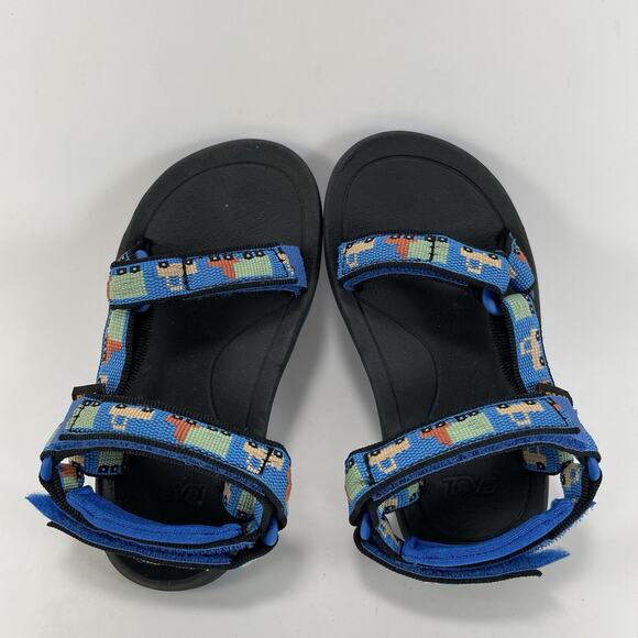 Teva Hurricane XLT2 Active Sandals Little Boy Child Size 8 Strappy Blue Trucks - Picture 5 of 9